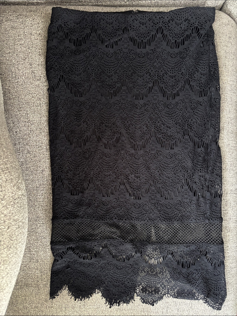 Express Black Lace Pencil Skirt